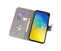 BAOHU Hoesje Geschikt voor de Samsung Galaxy S10e - Kaarthouder Book Case Telefoonhoesje - Grijs