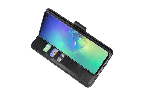 BAOHU Hoesje Geschikt voor de Samsung Galaxy S10 Plus - Kaarthouder Book Case Telefoonhoesje - Zwart