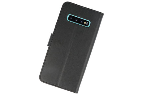 BAOHU Hoesje Geschikt voor de Samsung Galaxy S10 Plus - Kaarthouder Book Case Telefoonhoesje - Zwart