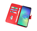 BAOHU Hoesje Geschikt voor de Samsung Galaxy S10 Plus - Kaarthouder Book Case Telefoonhoesje - Rood
