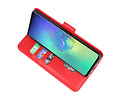 BAOHU Hoesje Geschikt voor de Samsung Galaxy S10 Plus - Kaarthouder Book Case Telefoonhoesje - Rood