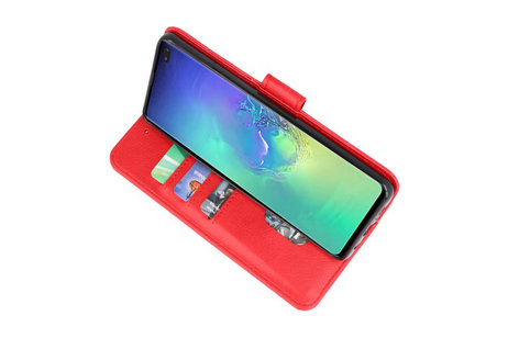 Samsung Galaxy S10 Plus Hoesje Kaarthouder Book Case Telefoonhoesje Rood