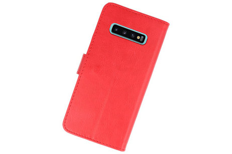 BAOHU Hoesje Geschikt voor de Samsung Galaxy S10 Plus - Kaarthouder Book Case Telefoonhoesje - Rood
