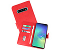 BAOHU Hoesje Geschikt voor de Samsung Galaxy S10 Plus - Kaarthouder Book Case Telefoonhoesje - Rood