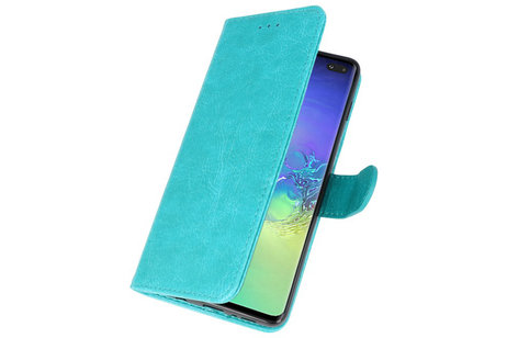 Samsung Galaxy S10 Plus Hoesje Kaarthouder Book Case Telefoonhoesje Groen