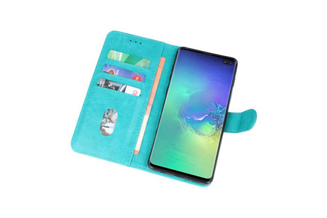 Samsung Galaxy S10 Plus Hoesje Kaarthouder Book Case Telefoonhoesje Groen