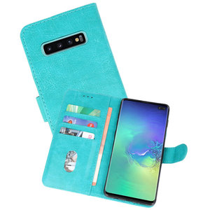 Samsung Galaxy S10 Plus Hoesje Kaarthouder Book Case Telefoonhoesje Groen