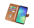 BAOHU Hoesje Geschikt voor de Samsung Galaxy S10 Plus - Kaarthouder Book Case Telefoonhoesje - Bruin