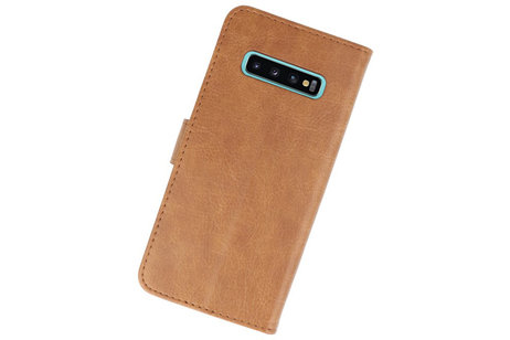 Hoesje Geschikt voor de Samsung Galaxy S10 Plus - Kaarthouder Book Case Telefoonhoesje - Bruin