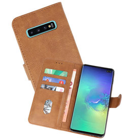 BAOHU Samsung Galaxy S10 Plus Hoesje Kaarthouder Book Case Telefoonhoesje Bruin