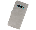 BAOHU Hoesje Geschikt voor de Samsung Galaxy S10 Plus - Kaarthouder Book Case Telefoonhoesje - Grijs