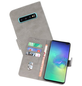 Samsung Galaxy S10 Plus Hoesje Kaarthouder Book Case Telefoonhoesje Grijs