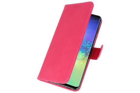 Hoesje Geschikt voor de Samsung Galaxy S10 Plus - Kaarthouder Book Case Telefoonhoesje - Roze