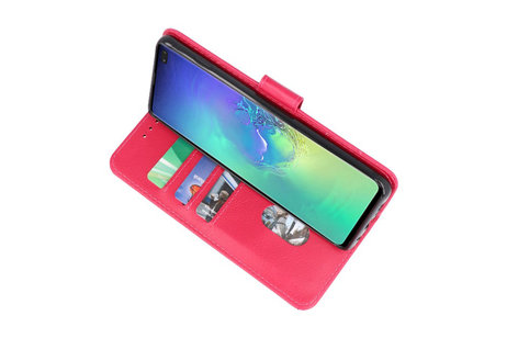 Hoesje Geschikt voor de Samsung Galaxy S10 Plus - Kaarthouder Book Case Telefoonhoesje - Roze