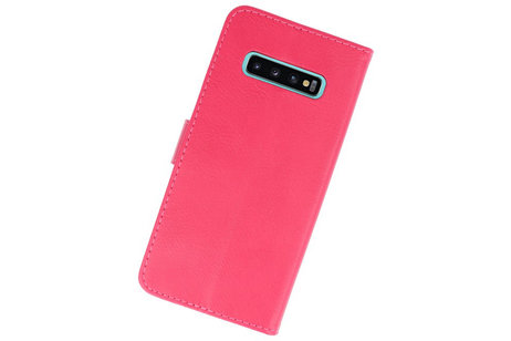 Hoesje Geschikt voor de Samsung Galaxy S10 Plus - Kaarthouder Book Case Telefoonhoesje - Roze