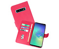 Hoesje Geschikt voor de Samsung Galaxy S10 Plus - Kaarthouder Book Case Telefoonhoesje - Roze