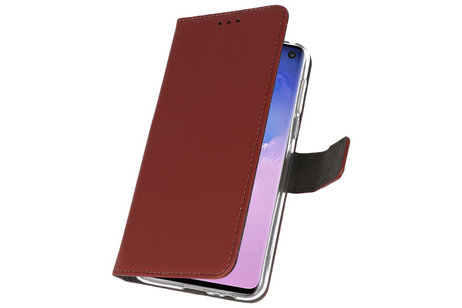 Booktype Telefoonhoesjes - Bookcase Hoesje - Wallet Case -  Geschikt voor Samsung Galaxy S10 - Bruin