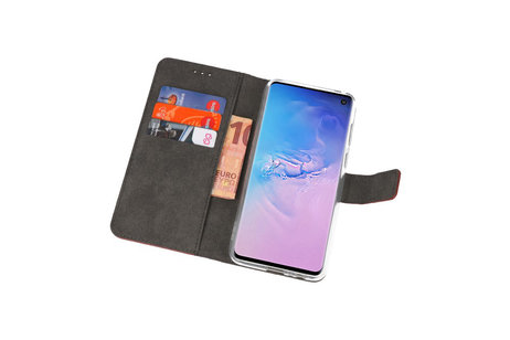 Booktype Telefoonhoesjes - Bookcase Hoesje - Wallet Case -  Geschikt voor Samsung Galaxy S10 - Bruin