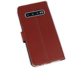 Booktype Telefoonhoesjes - Bookcase Hoesje - Wallet Case -  Geschikt voor Samsung Galaxy S10 - Bruin