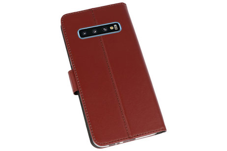 Booktype Telefoonhoesjes - Bookcase Hoesje - Wallet Case -  Geschikt voor Samsung Galaxy S10 - Bruin