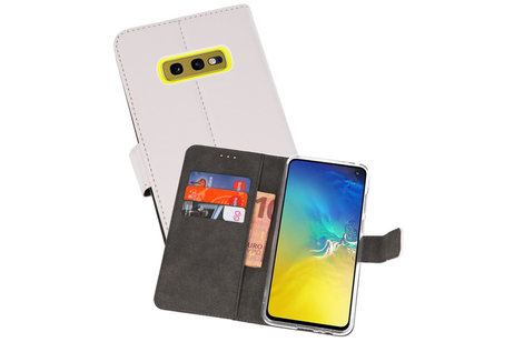 Booktype Telefoonhoesjes - Bookcase Hoesje - Wallet Case -  Geschikt voor Samsung Galaxy S10e - Wit