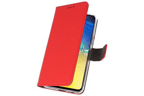 Booktype Telefoonhoesjes - Bookcase Hoesje - Wallet Case -  Geschikt voor Samsung Galaxy S10e - Rood