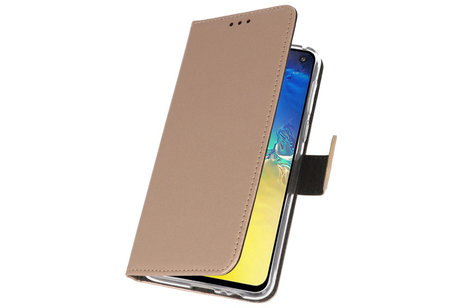 Booktype Telefoonhoesjes - Bookcase Hoesje - Wallet Case -  Geschikt voor Samsung Galaxy S10e - Goud