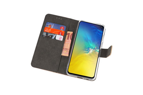 Booktype Telefoonhoesjes - Bookcase Hoesje - Wallet Case -  Geschikt voor Samsung Galaxy S10e - Goud