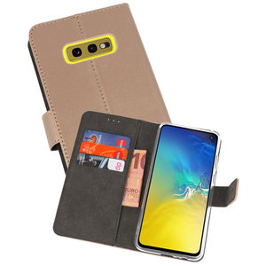 Booktype Telefoonhoesjes - Bookcase Hoesje - Wallet Case -  Geschikt voor Samsung Galaxy S10e - Goud