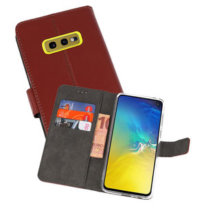 Booktype Telefoonhoesjes - Bookcase Hoesje - Wallet Case -  Geschikt voor Samsung Galaxy S10e - Bruin