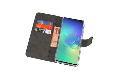 Booktype Telefoonhoesjes - Bookcase Hoesje - Wallet Case -  Geschikt voor Samsung Galaxy S10 Plus - Zwart