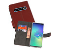 Booktype Telefoonhoesjes - Bookcase Hoesje - Wallet Case -  Geschikt voor Samsung Galaxy S10 Plus - Bruin