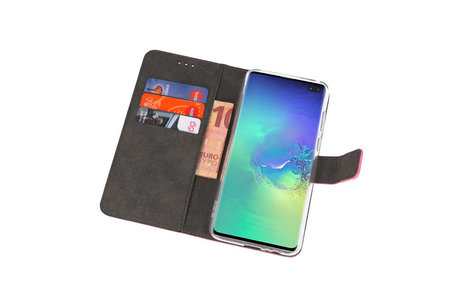 Booktype Telefoonhoesjes - Bookcase Hoesje - Wallet Case -  Geschikt voor Samsung Galaxy S10 Plus - Roze