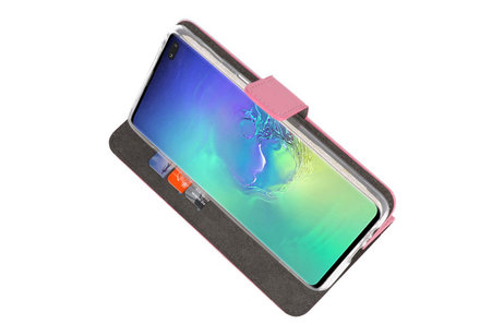 BAOHU Booktype Telefoonhoesjes - Bookcase Hoesje - Wallet Case -  Geschikt voor Samsung Galaxy S10 Plus - Roze