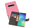 Booktype Telefoonhoesjes - Bookcase Hoesje - Wallet Case -  Geschikt voor Samsung Galaxy S10 Plus - Roze