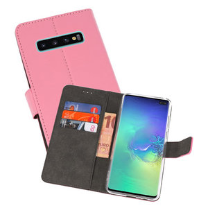Booktype Telefoonhoesjes - Bookcase Hoesje - Wallet Case -  Geschikt voor Samsung Galaxy S10 Plus - Roze