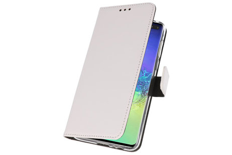 Booktype Telefoonhoesjes - Bookcase Hoesje - Wallet Case -  Geschikt voor Samsung Galaxy S10 Plus - Wit