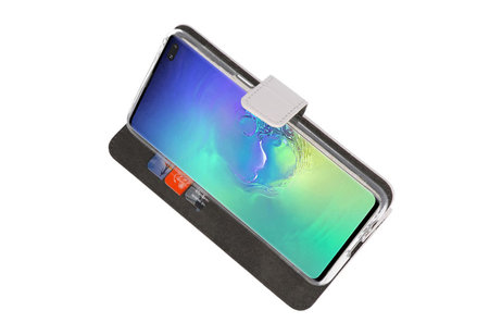 Booktype Telefoonhoesjes - Bookcase Hoesje - Wallet Case -  Geschikt voor Samsung Galaxy S10 Plus - Wit