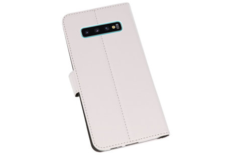 Booktype Telefoonhoesjes - Bookcase Hoesje - Wallet Case -  Geschikt voor Samsung Galaxy S10 Plus - Wit