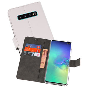 Booktype Telefoonhoesjes - Bookcase Hoesje - Wallet Case -  Geschikt voor Samsung Galaxy S10 Plus - Wit