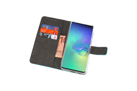 Booktype Telefoonhoesjes - Bookcase Hoesje - Wallet Case -  Geschikt voor Samsung Galaxy S10 Plus - Blauw