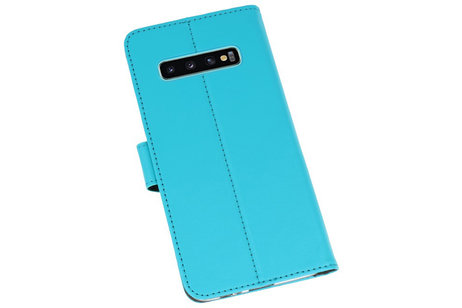 Booktype Telefoonhoesjes - Bookcase Hoesje - Wallet Case -  Geschikt voor Samsung Galaxy S10 Plus - Blauw