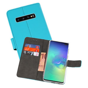 Booktype Telefoonhoesjes - Bookcase Hoesje - Wallet Case -  Geschikt voor Samsung Galaxy S10 Plus - Blauw