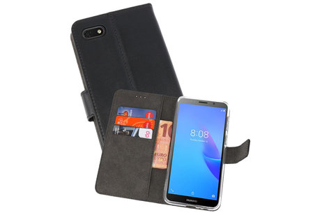 BAOHU Booktype Telefoonhoesjes - Bookcase Hoesje - Wallet Case -  Geschikt voor Huawei Y5 Lite 2018 - Zwart