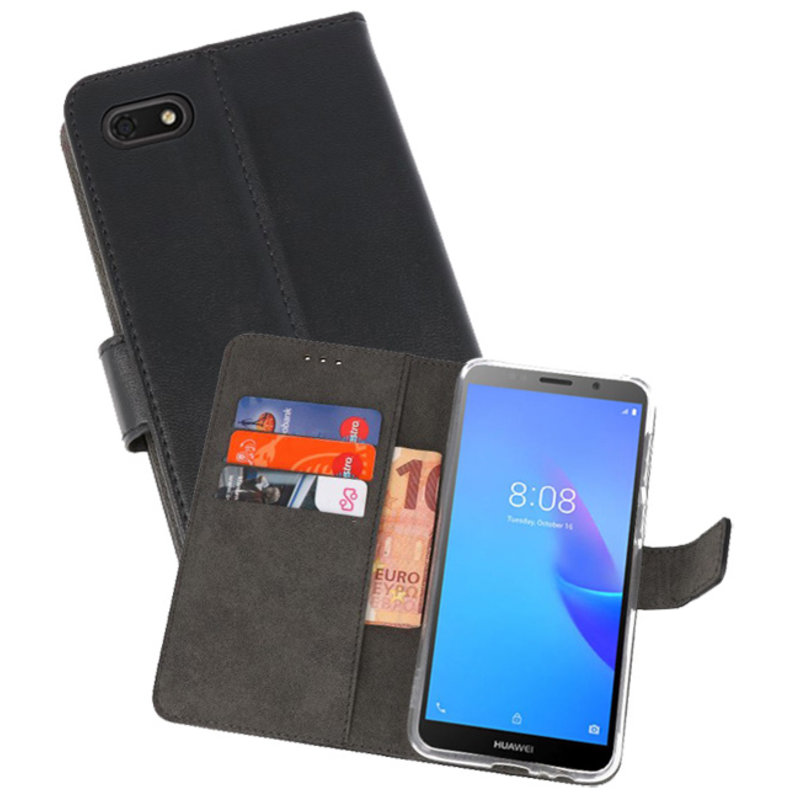 Kostbaar Stijgen Actief Huawei Y5 Lite (2018) Hoesjes Wallet Cases Zwart - MobieleTelefoonhoesje.nl