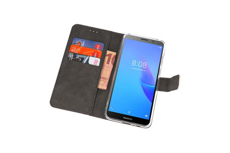 Booktype Telefoonhoesjes - Bookcase Hoesje - Wallet Case -  Geschikt voor Huawei Y5 Lite 2018 - Wit