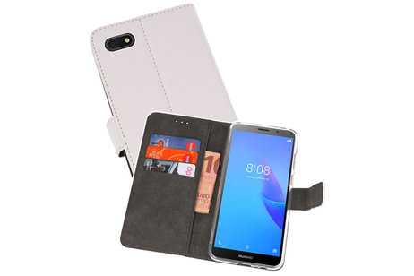 BAOHU Booktype Telefoonhoesjes - Bookcase Hoesje - Wallet Case -  Geschikt voor Huawei Y5 Lite 2018 - Wit
