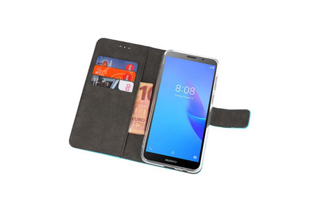 Booktype Telefoonhoesjes - Bookcase Hoesje - Wallet Case -  Geschikt voor Huawei Y5 Lite 2018 - Blauw