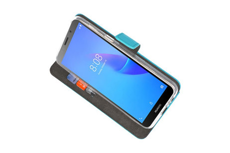 Booktype Telefoonhoesjes - Bookcase Hoesje - Wallet Case -  Geschikt voor Huawei Y5 Lite 2018 - Blauw