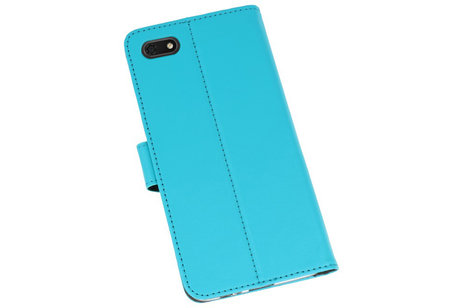 BAOHU Booktype Telefoonhoesjes - Bookcase Hoesje - Wallet Case -  Geschikt voor Huawei Y5 Lite 2018 - Blauw